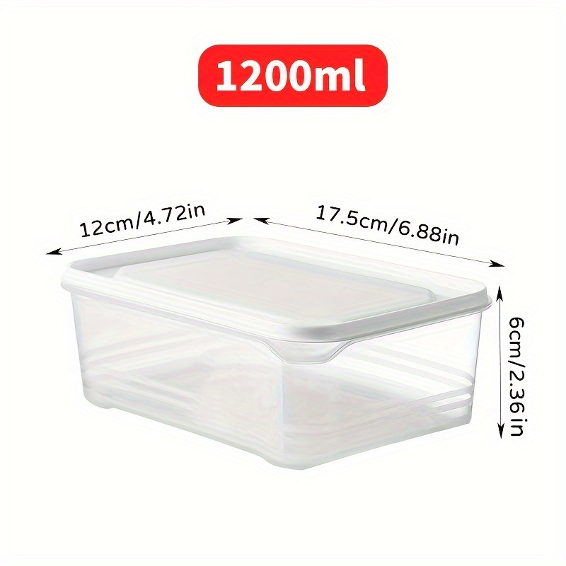 4pcs Set 1200ml/42oz Refrigerator Storage Containers, Food Freshness Preservation Boxes with Lids, Stackable Freezer Meat Keepers, Suitable for Meat, Fruits and Vegetables, Kitchen Organization & Storage Accessories, Christmas/Halloween Gift