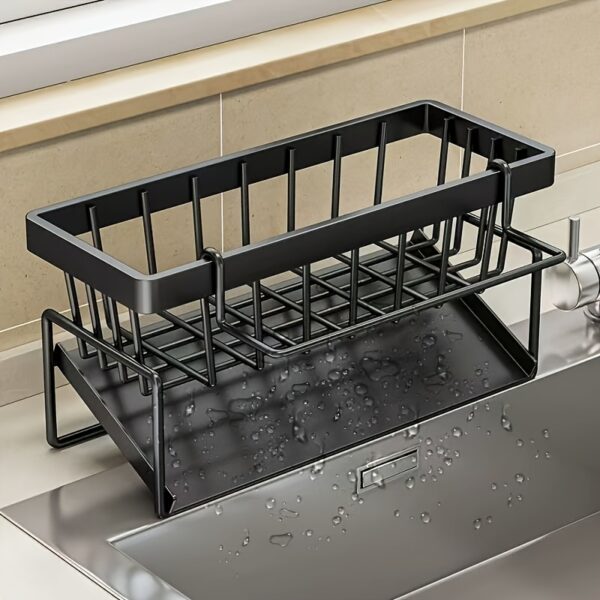 1pc Multifunctional Waterproof Plastic Sink Organizer - Space-Saving Storage for Sponges, Brushes, Towels - Ideal for Kitchen, Bathroom, Outdoor Boxes, Cabinets, Shelves