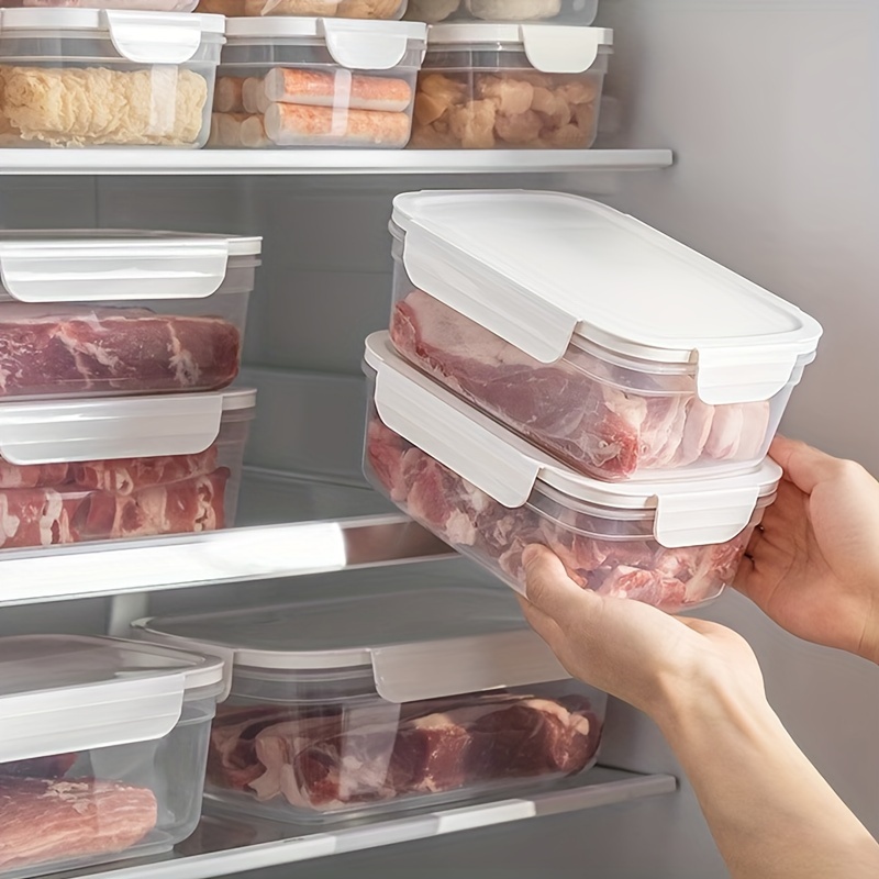 10pcs850ml/1400ml Refrigerator Fresh-keeping Box, Suitable for Kitchen, Refrigerator, Outdoor Food Storage Fresh-keeping Box, Sealed Fresh-keeping Box, Microwaveable Fresh-keeping Box, Stackable Design, Leak-proof Food Storage Container