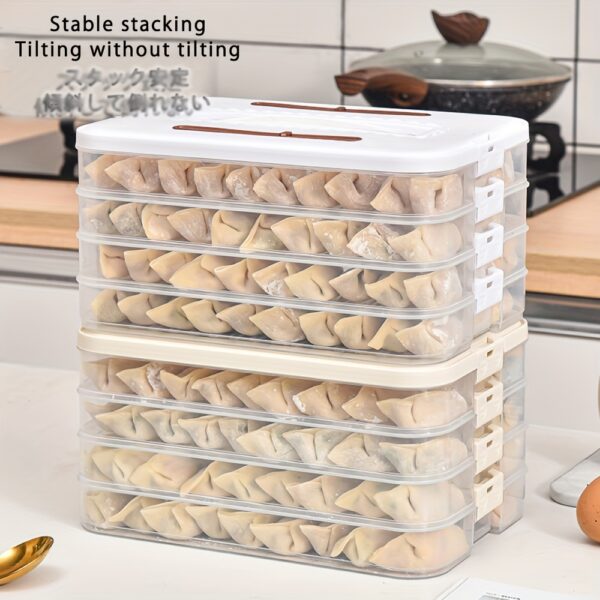 1pc dumpling box. 1/2/3/4 floors. Refrigerator storage box. Small item storage box. plastic. Handheld. Kitchen supplies. Housewear & Furnishings. Refrigerator storage container. ornament. Improve the quality of life