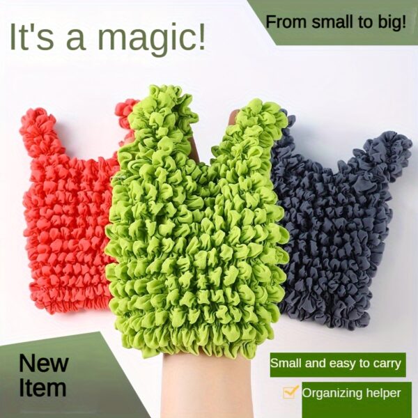 Magic Expandable Shopping Bag - Multifunctional, Stretchy & Machine Washable Nylon Tote for Travel, Shopping & Daily Errands, Rectangle Shape, Reusable Grocery Bags