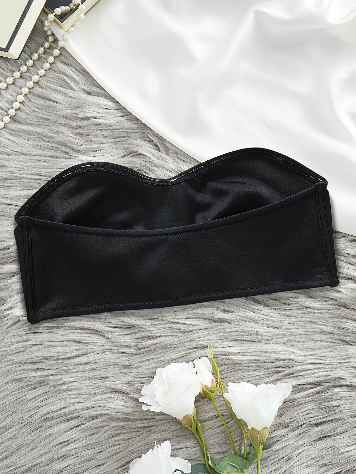 Front Buckle Strapless Bra, Wireless Non Padded Bandeau Bra, Women's Lingerie & Underwear