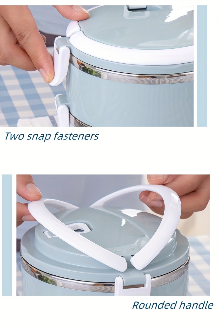 Stainless Steel Lunch Box Set - 1 Tier Insulated Bento Box with Lid, Hand Wash, Cylindrical Shape, Manual Operation, for Office, School, Camping, Picnic Kitchen Storage Container (1400Ml),Back to School