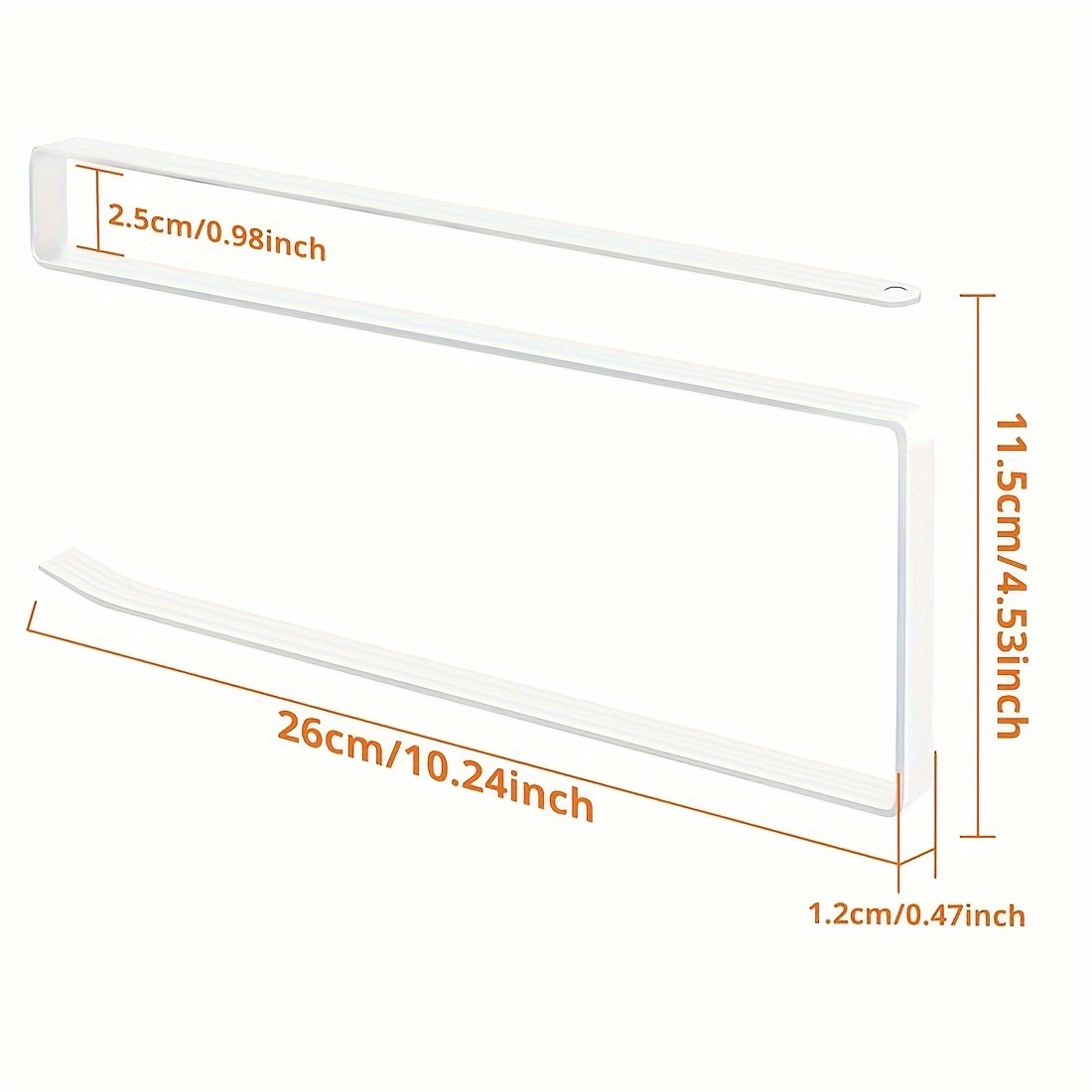 1pc Under Cabinet Kitchen Roll Holder, No Drilling Required, Space Saving, Modern Stainless Steel Paper Towel Rack, Durable Wrought Iron, Thickened Flat Wire With Rounded Edges & Tall Hook Design