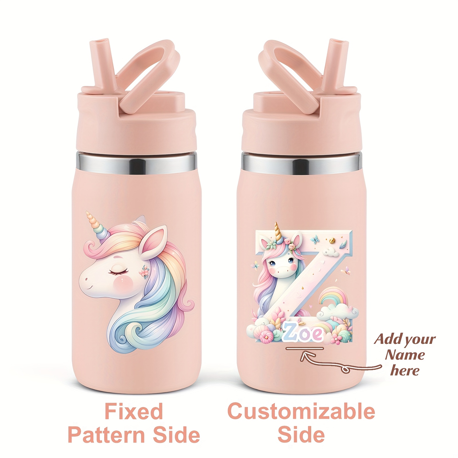 1-pack, Custom 12oz Double-Wall Stainless Steel Insulated Insulated Bottle Bottle with 3D Printed Unicorn Design for Back-to-School Season Gift - Image 37