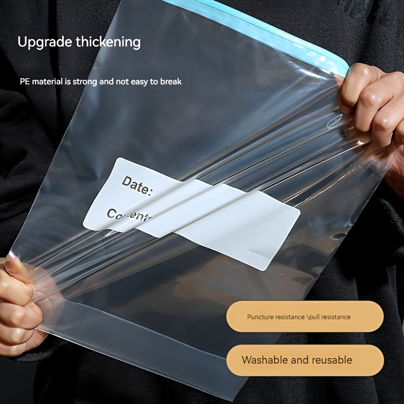 45-Piece Reusable Zippered Food Storage Bags with Freshness Seal - Space-Saving, Label-Ready Organizer for Fruits, Veggies, Grains, Meats - Food Contact Safe