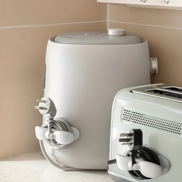 Versatile Kitchen Cord Winder: Easy-Install No-Punch Plug Holder - Streamline Cable Management for Home Organization & Clutter-Free Countertops