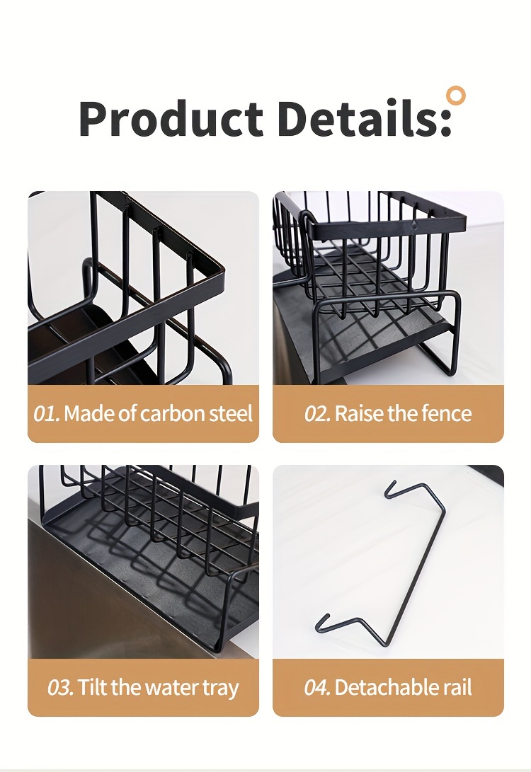 1pc Rag Holder, Sponge Drain Basket, Drain Rack For Sponge, Brush, Towel, Hand, Bathroom And Kitchen Supplies