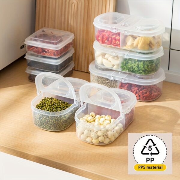 Single/Double Compartment Outdoor Food Storage Containers Made of PP5 Material, Suitable for Refrigeration And Microwave Heating, Ideal for Storing Food, Fruits, Star Anise, Cinnamon, Spices, Snacks, And Other Kitchen Storage Accessories. Portable Outdoor Bowls for Camping, a Perfect Choice for Families.