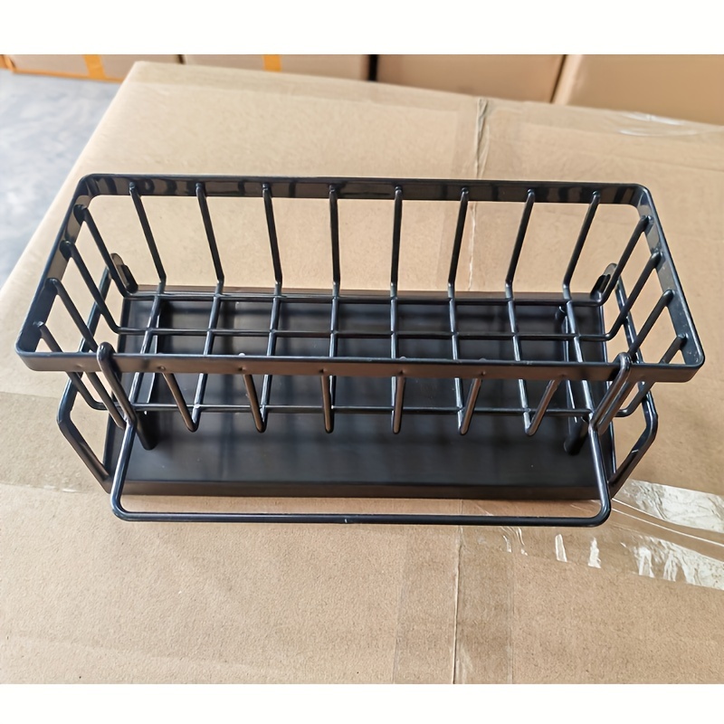 Plastic kitchen sink dish rack, multifunctional towel sponge storage rack, 23.01x11.99 cm, home kitchen space-saving tidy rack. Halloween Christmas must-have storage
