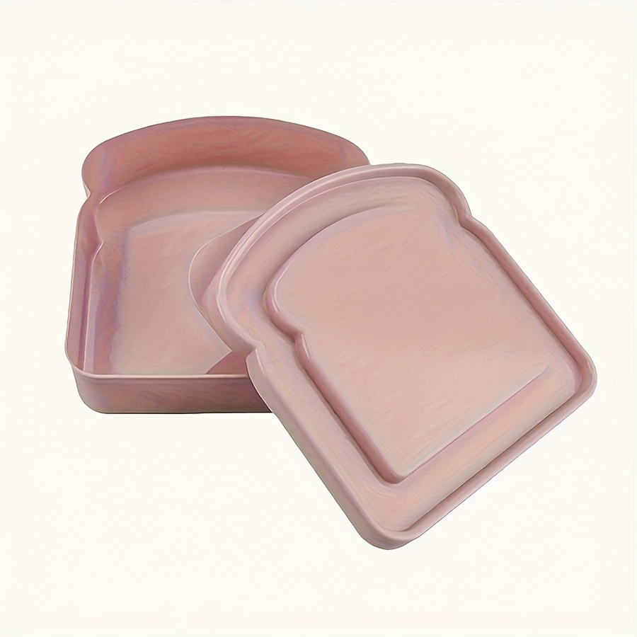 Sandwich Container, Lunch Box Sandwich Container Plastic Toast Shape Food Storage Sandwich Box with Lid, Microwave and Dishwasher Safe, Suitable for Family or Adults (Colorful),back to school