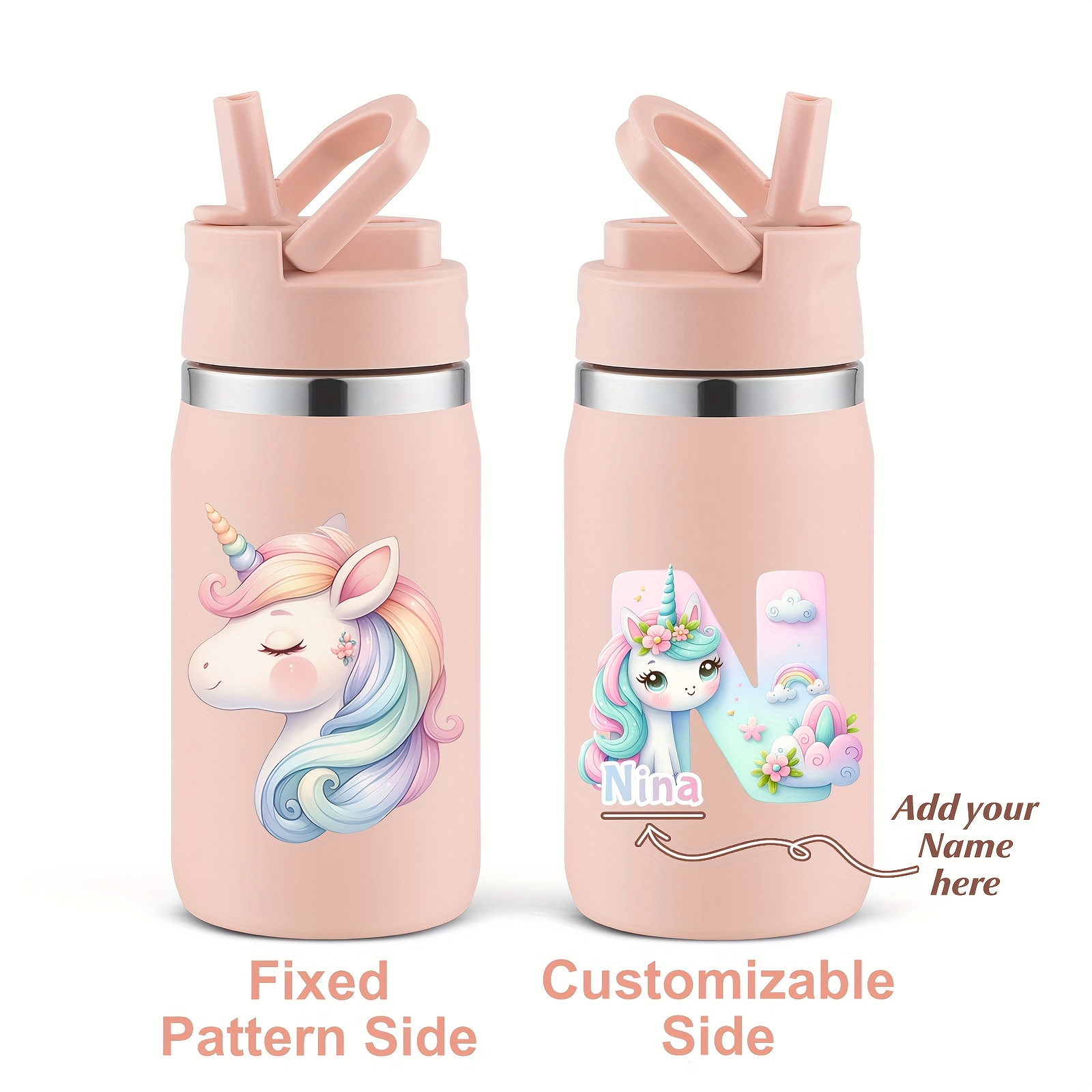 1-pack, Custom 12oz Double-Wall Stainless Steel Insulated Insulated Bottle Bottle with 3D Printed Unicorn Design for Back-to-School Season Gift - Image 25