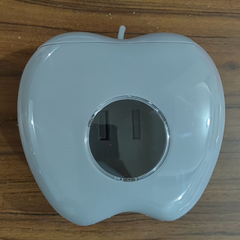 Wall-Mounted Apple-Shaped Plastic Bag Organizer with Transparent Window - Durable Space-Saving Kitchen & Bathroom Storage for Ziplock Bags, Elastic Cling Film Holder, Modern Mint Green, Bathroom Organizers Storage