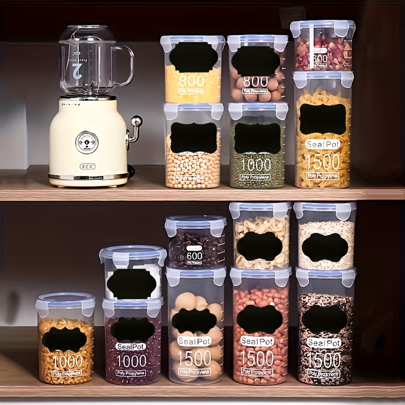 24pcs Reusable Label Paper and Pen Set for Organizing Airtight Food Storage Containers with Stackable Kitchen Organizer, Perfect for RVs, Picnics, Camping, Cereal, Flour, Sugar, and Pantry Essentials—A Must-Have for RV Organization