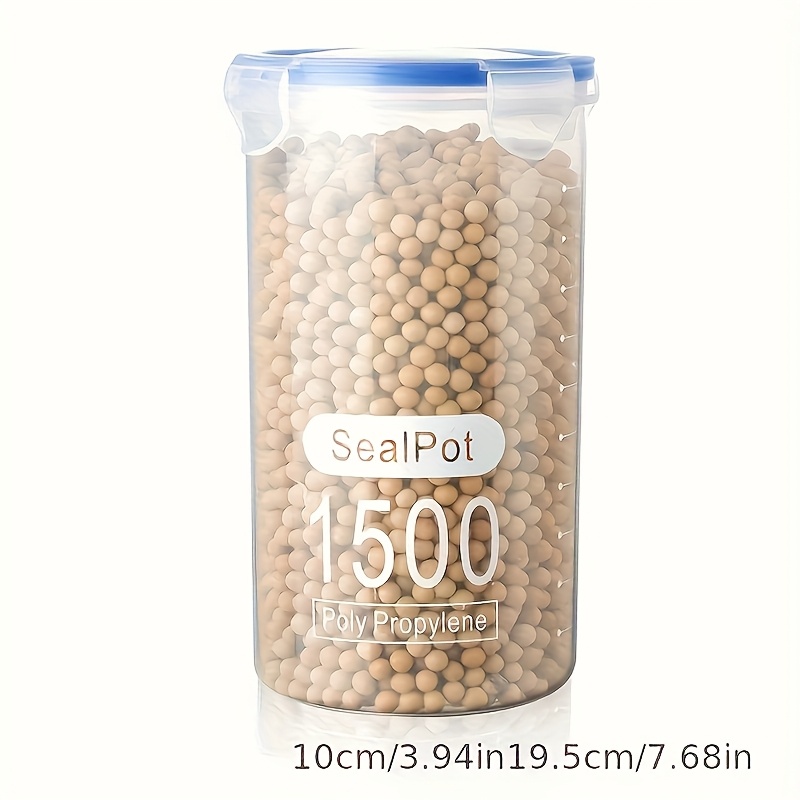 Choose one of 4 sizes, 1pcs Large Airtight Food Storage Containers - Moisture-Proof, Durable Seal, Suitable for Grains and More - Perfect for Kitchen and Fridge Organization