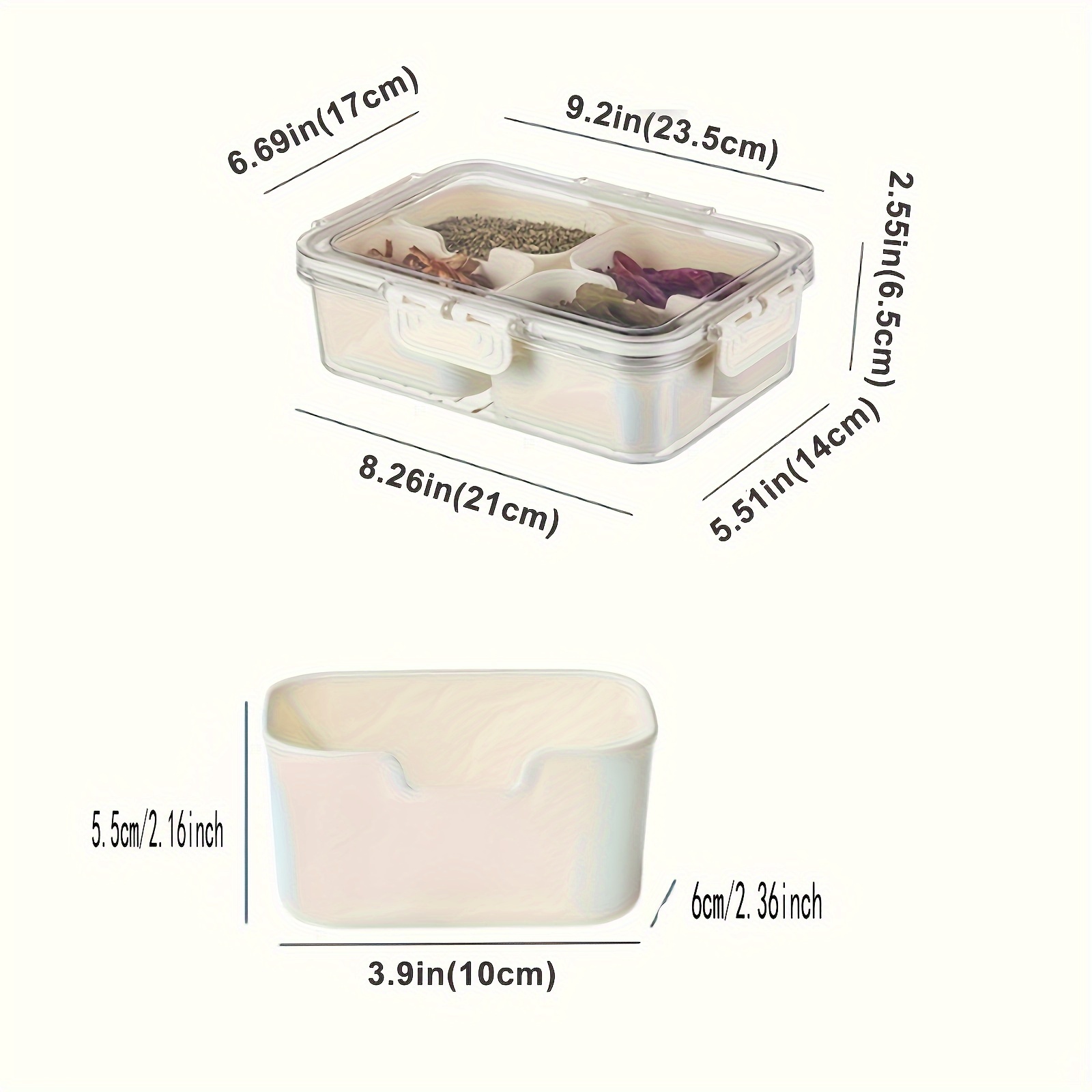 1pc Divided Serving Tray with Lid & Handle - Portable Plastic Veggie Tray, Party Platter, Food Storage Container Box with 8 Compartments for Candy, Fruits, Nuts, Snacks, Picnic, BBQ Condiments Storage | Rectangular Shape | Reusable Container
