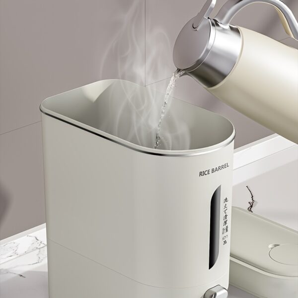 Large-Capacity Airtight Rice Dispenser with Measuring Cup - Moisture & Insect Proof, Reusable PS Storage Container for Rice, Grains & Pet Food - Kitchen Organization Essential 5kg/10kg