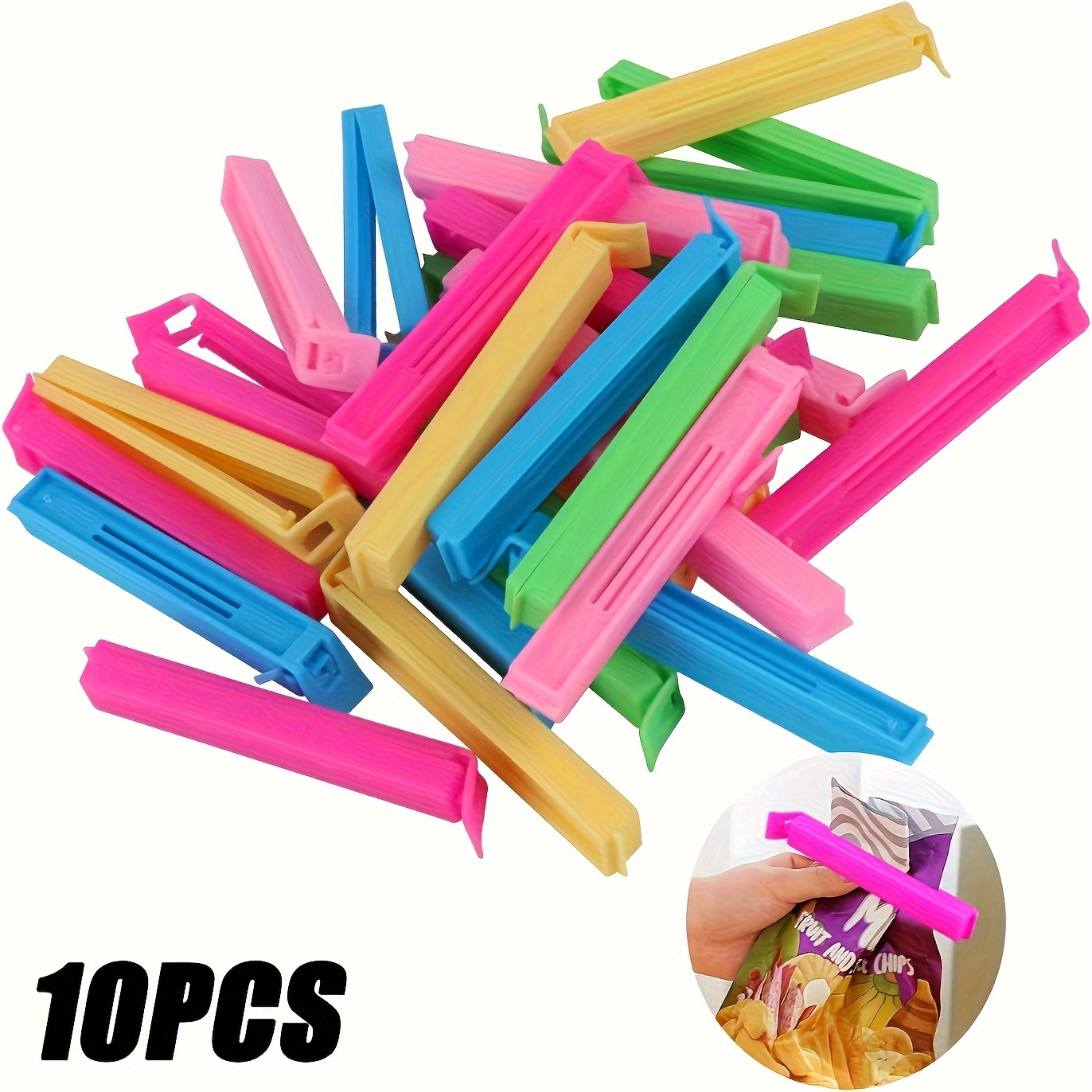 20pcs/10pcs/5pcs Plastic Food Bag Clip, Reusable Sealing Clip, Moisture-proof, Dust-proof, and Fresh-keeping Kitchen Storage Box and Storage Accessories - Image 4