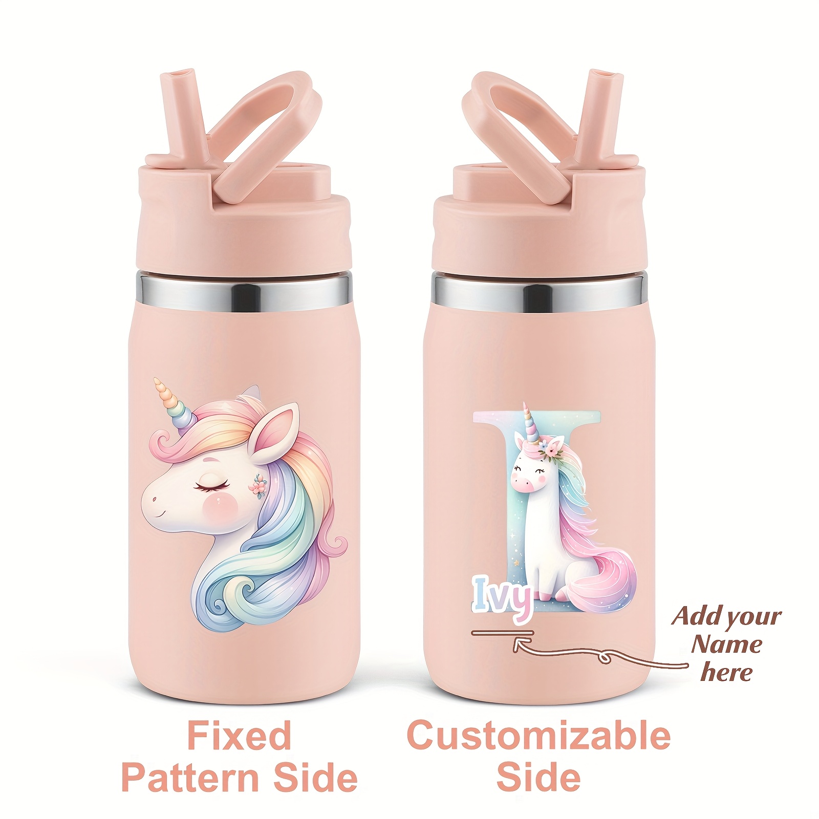 1-pack, Custom 12oz Double-Wall Stainless Steel Insulated Insulated Bottle Bottle with 3D Printed Unicorn Design for Back-to-School Season Gift - Image 19