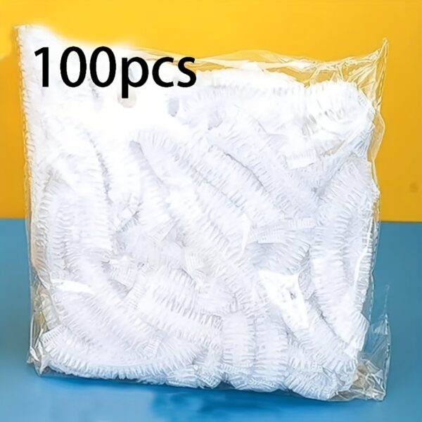 100 Minimalist White Disposable Ziplock Plastic Food Storage Bags - Portable, No Printing, No Cleaning - Ideal for Kitchen, Picnic, BBQ