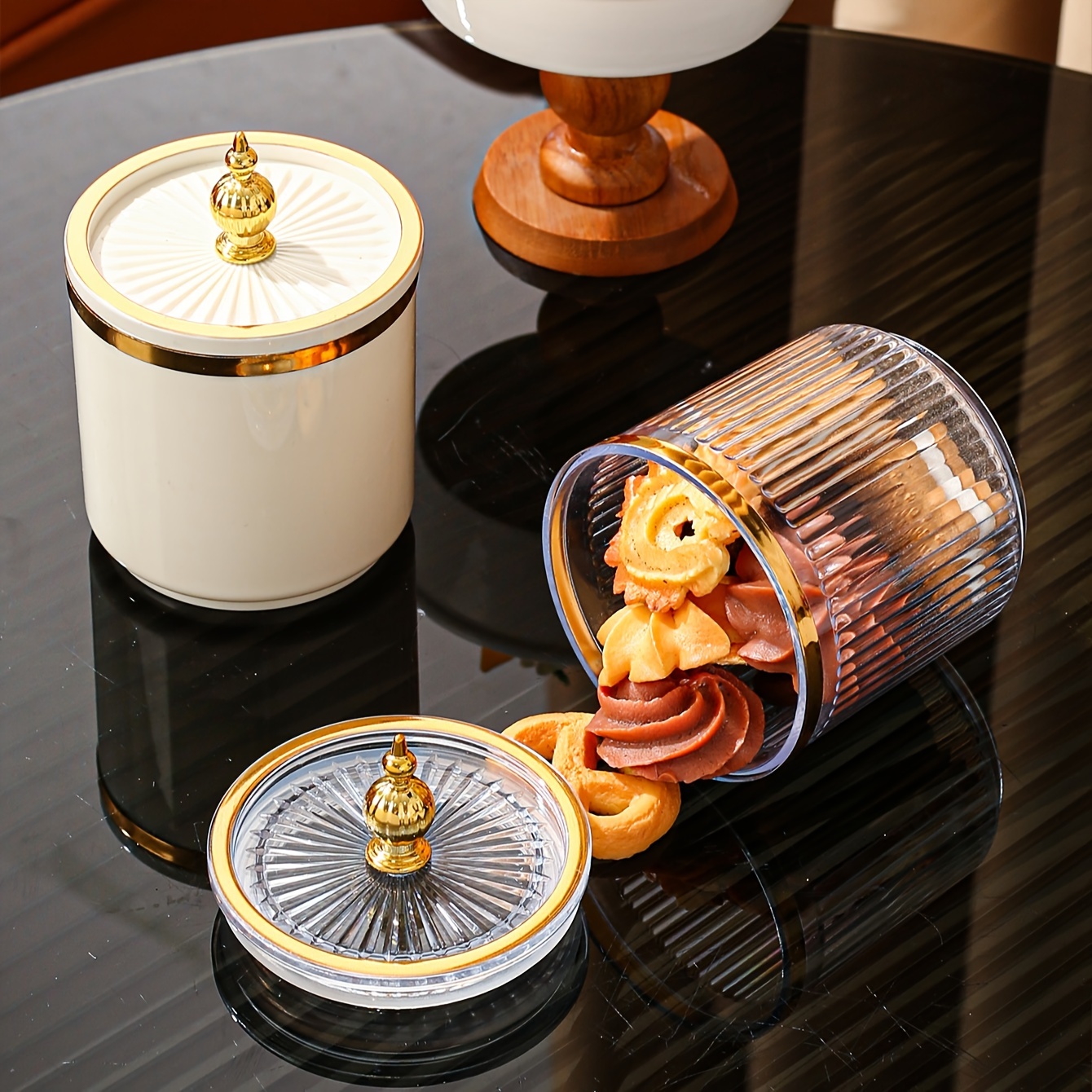 AromaShield Nordic-Inspired Storage Jar - Reusable, Airtight Round Container for Dried Fruits & Spices - Ideal for Pantry & Countertop Organization