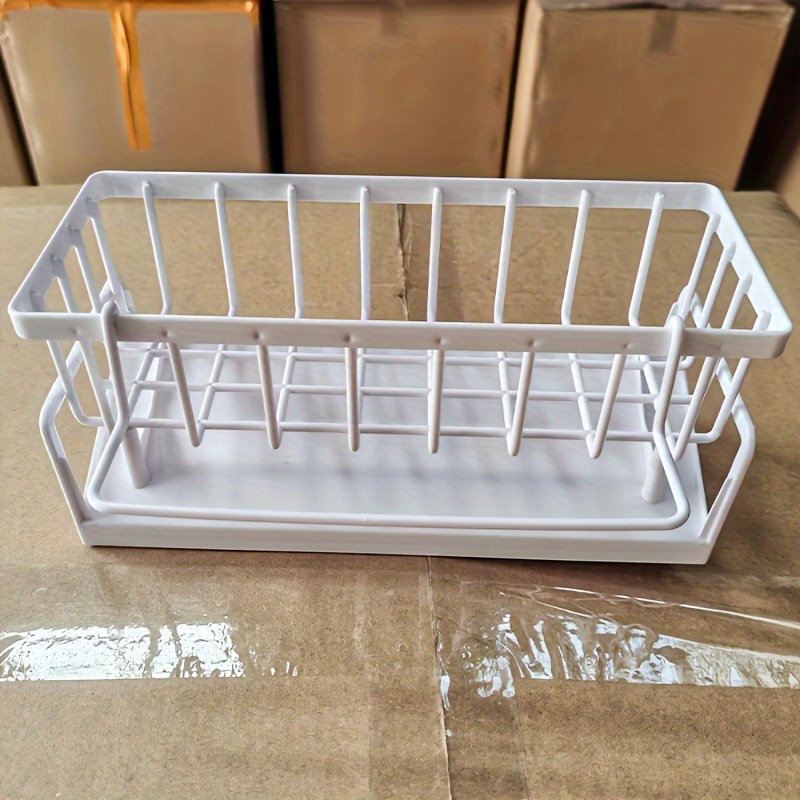 Plastic kitchen sink dish rack, multifunctional towel sponge storage rack, 23.01x11.99 cm, home kitchen space-saving tidy rack. Halloween Christmas must-have storage