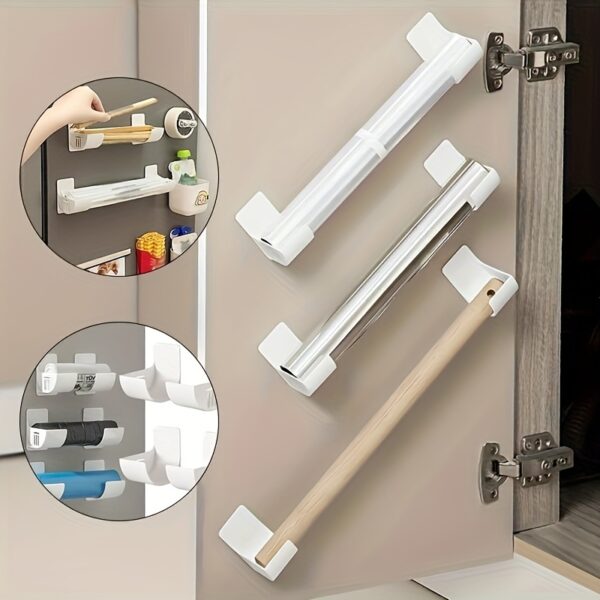 4-Pack of Adhesive-Free Storage Holders: Perfect for Kitchen Rolls, Garbage Bags, and More - Suitable for Fridge, Cabinet, or Drawer Organization