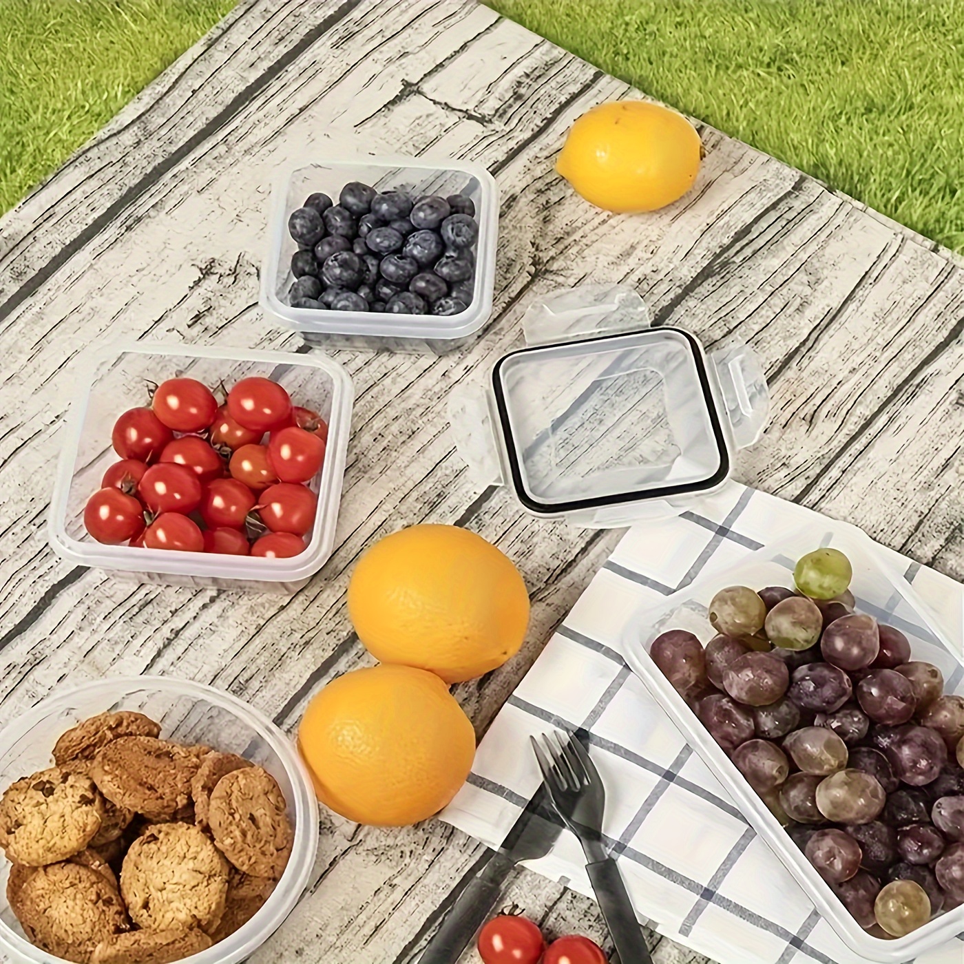 12pcs Airtight Plastic Storage Containers Set - Food Grade, Microwave & Dishwasher Safe, Stackable with Latch Closure, Perfect for Fruits, Vegetables, Meats, Eggs, and More, Kitchen Essentials|Stackable Containers|Secure Latch Closure, Storage Containers for Kitchen