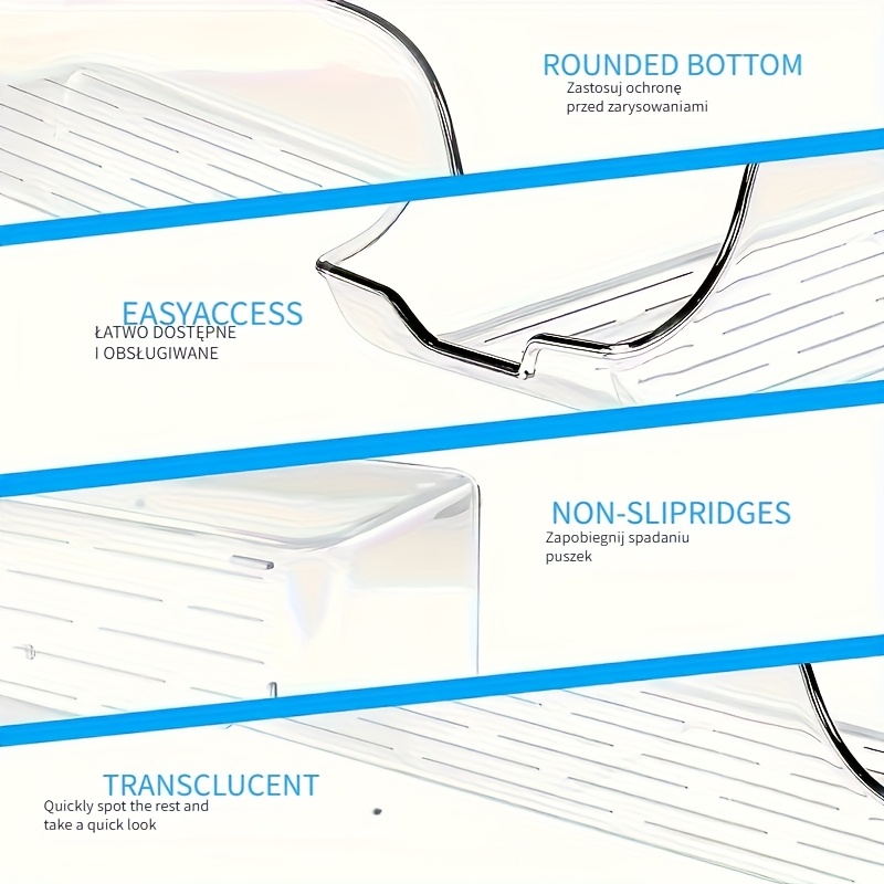 1 Set of Transparent Plastic Refrigerator Organizer, with Soda and Beverage Can Dispenser and Drink Holder - Hand Washable, Suitable for Refrigerators, Freezers, Pantries, Kitchens, Storage Rooms, Countertops, Cabinets - Kitchen Accessories