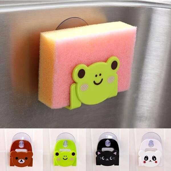 1pc Kitchen Sink Sponge Dish Cloth Scrubbers Holder Cute Cartoon Sink Soap Rack Drainer Rack Kitchen Organizer Bathroom Accessories