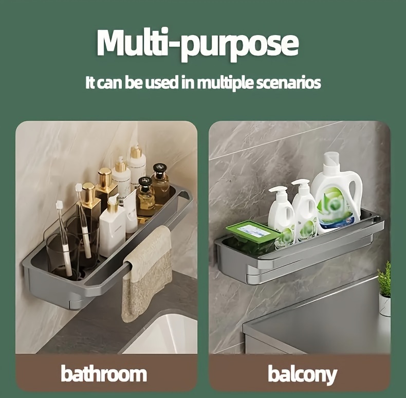 1pc Dish Cloth & Sponge Holder, Wall-Mounted Sink Drain Rack, Multifunctional Sponge Storage Rack, For Kitchen And Bathroom, Home Kitchen Supplies, Kitchen Accessories