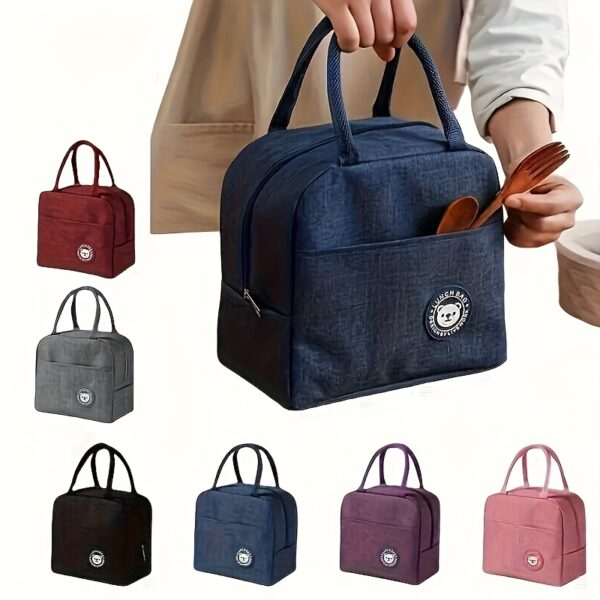 Reusable Insulated Lunch Bag, Leakproof Thermal Bento Bag, Aluminum Foil Rice Bag, Meal Box Bag, Ice Pack, Student Lunch Tote, Insulation Bag, Durable Oxford Fabric, Back-To-School Takeout Bag,Back to School