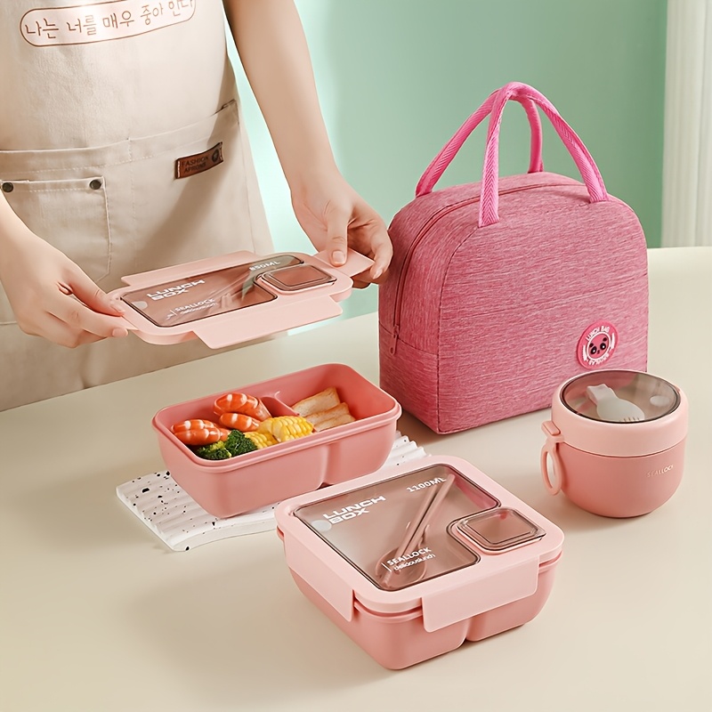 3pcs/Set Lunch Bag Set with Portable Lunch Bag,Lunch Box for Back to School, College, Work, Camping. Storage Box Bag, Back to School Season Handbag,Bento Box