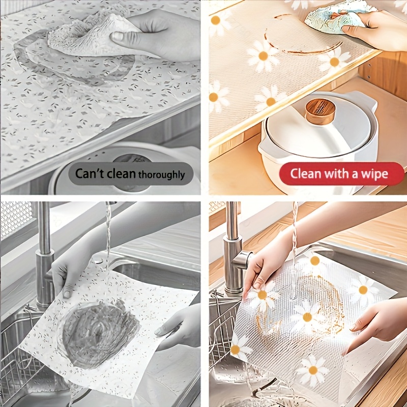 EVA Waterproof & Oilproof Shelf Liners Roll - Non-Slip, Fade-Resistant, Easy to Cut Modern Pattern Plastic Shelf Paper for Kitchen Cabinets, Drawers, Shelves, Refrigerator Storage Organization, Cabinet Protection | Nonslip Surface