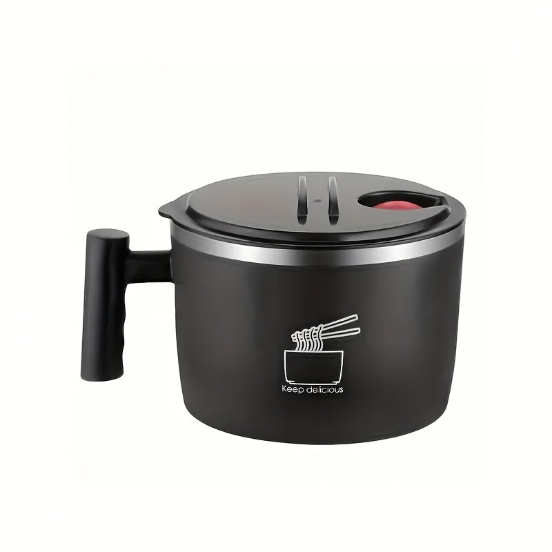 1pc Portable Ramen Bowl with Lid And Handle, Large Capacity Plastic Round Soup/Noodle/Salad Bowl, Manual, Hand Wash, No Electricity Needed, Ideal for Hiking & Picnic,Back to School Bento Box,Lunch Box