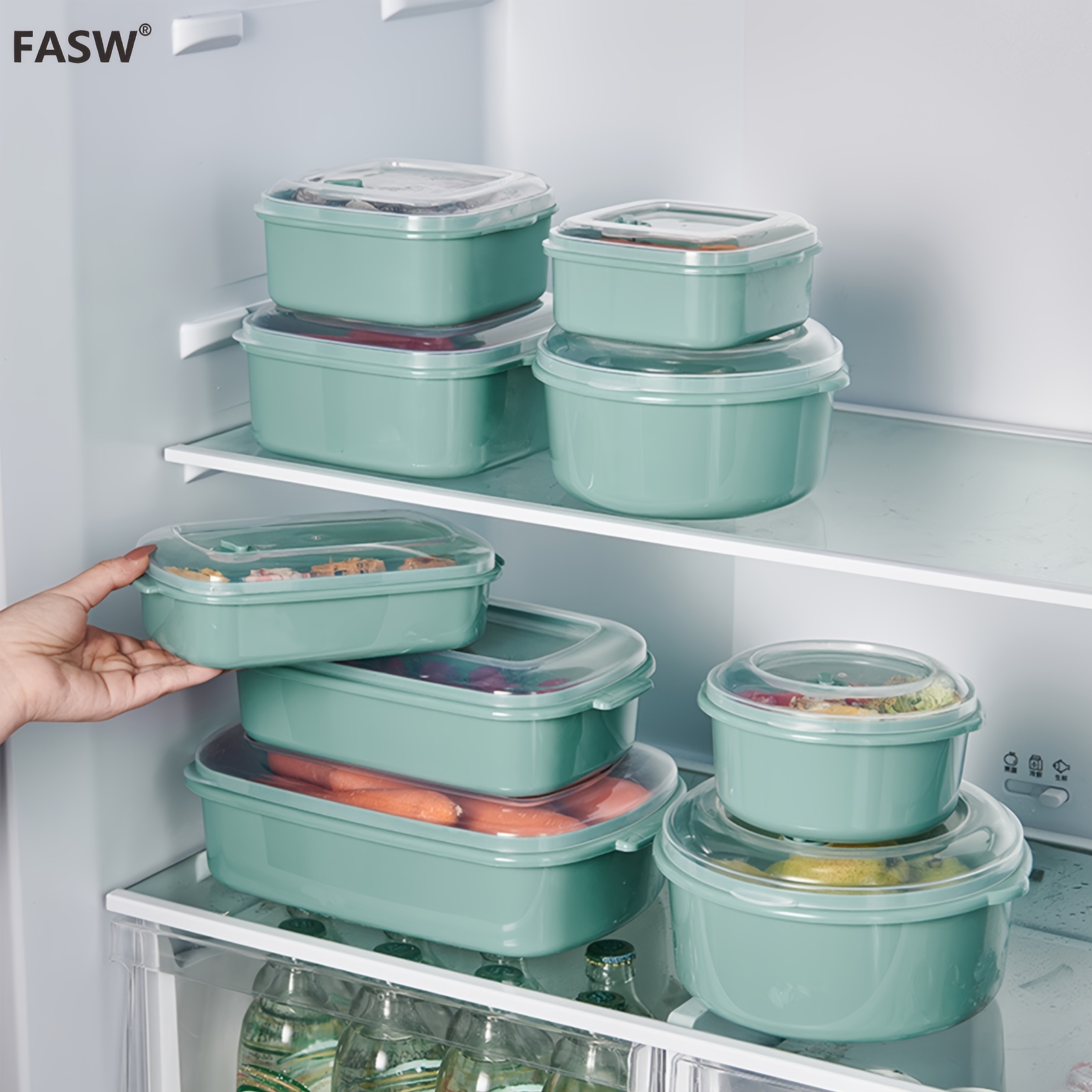 Microwave Safe Plastic Food Storage Containers with Clip-on Lids - 3-Piece Set for Fruits, Vegetables, Dumplings, Meat, Eggs, Ginger, Garlic, Onion | Reusable, Multipurpose, Leakproof Lunch Boxes for Home and Kitchen Use