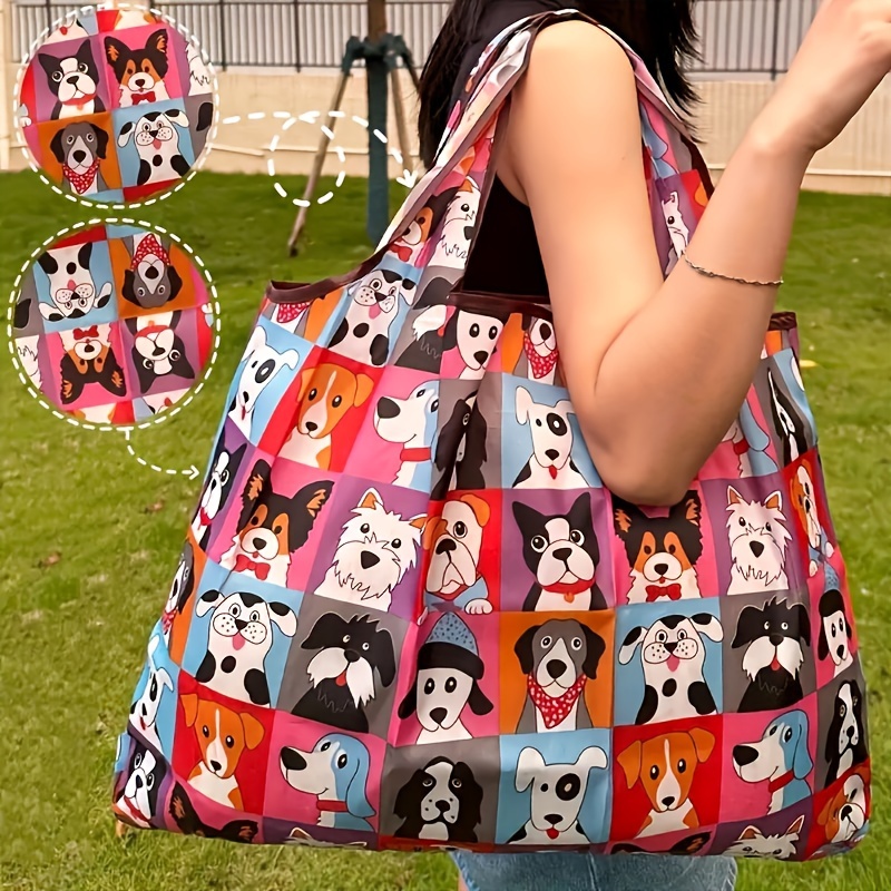 High-Quality Floral Foldable Shopping Bag for Women - Reusable Polyester Tote, 46.0x35.0 cm, Hand Washable,Reusable Grocery Bags.