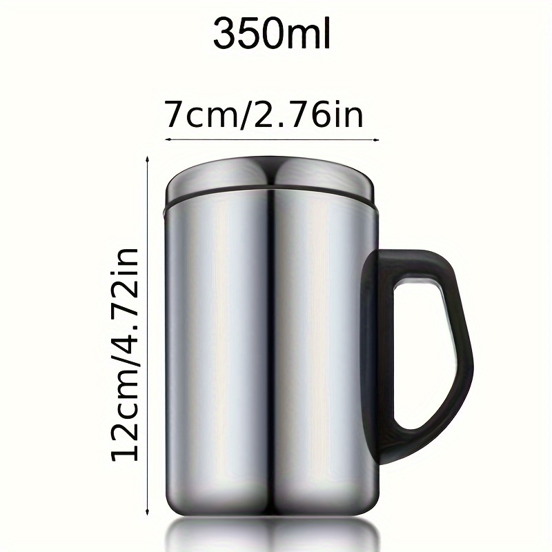 Stainless Steel Insulated Coffee Mug with Lid - Perfect for Summer and Winter Drinks - Double Walled for Cold Insulation - Suitable for Home Use - Hand Wash Only - Reusable - Made of Stainless Steel