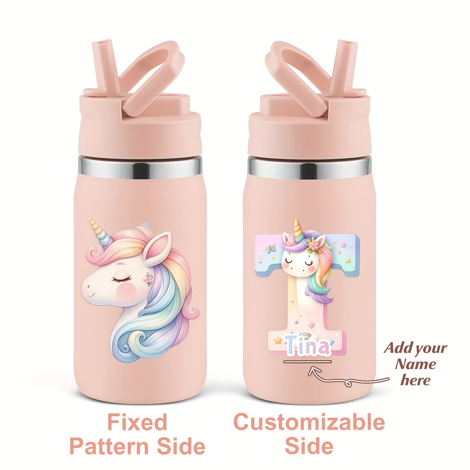 1-pack, Custom 12oz Double-Wall Stainless Steel Insulated Insulated Bottle Bottle with 3D Printed Unicorn Design for Back-to-School Season Gift - Image 31