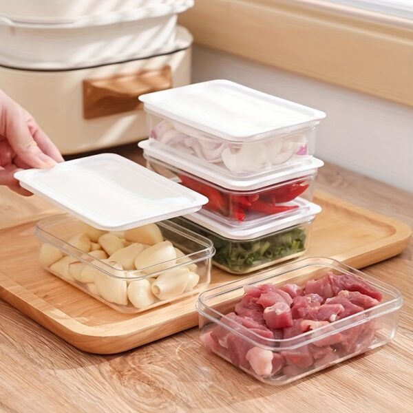 5pcs 40oz Kitchen Refrigerator Storage Containers with Lids - Reusable Fresh Food Boxes for Meat, Fruits & Vegetables, Travel-Friendly Freezer Organizers, Multipurpose Sealed Preservation Containers, Kitchen Accessories