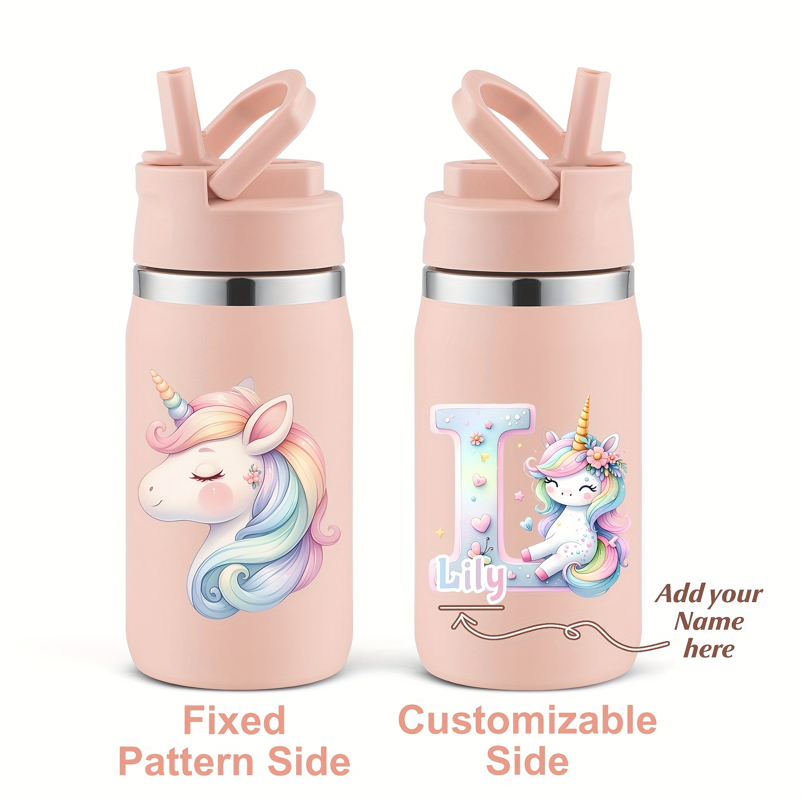 1-pack, Custom 12oz Double-Wall Stainless Steel Insulated Insulated Bottle Bottle with 3D Printed Unicorn Design for Back-to-School Season Gift - Image 23