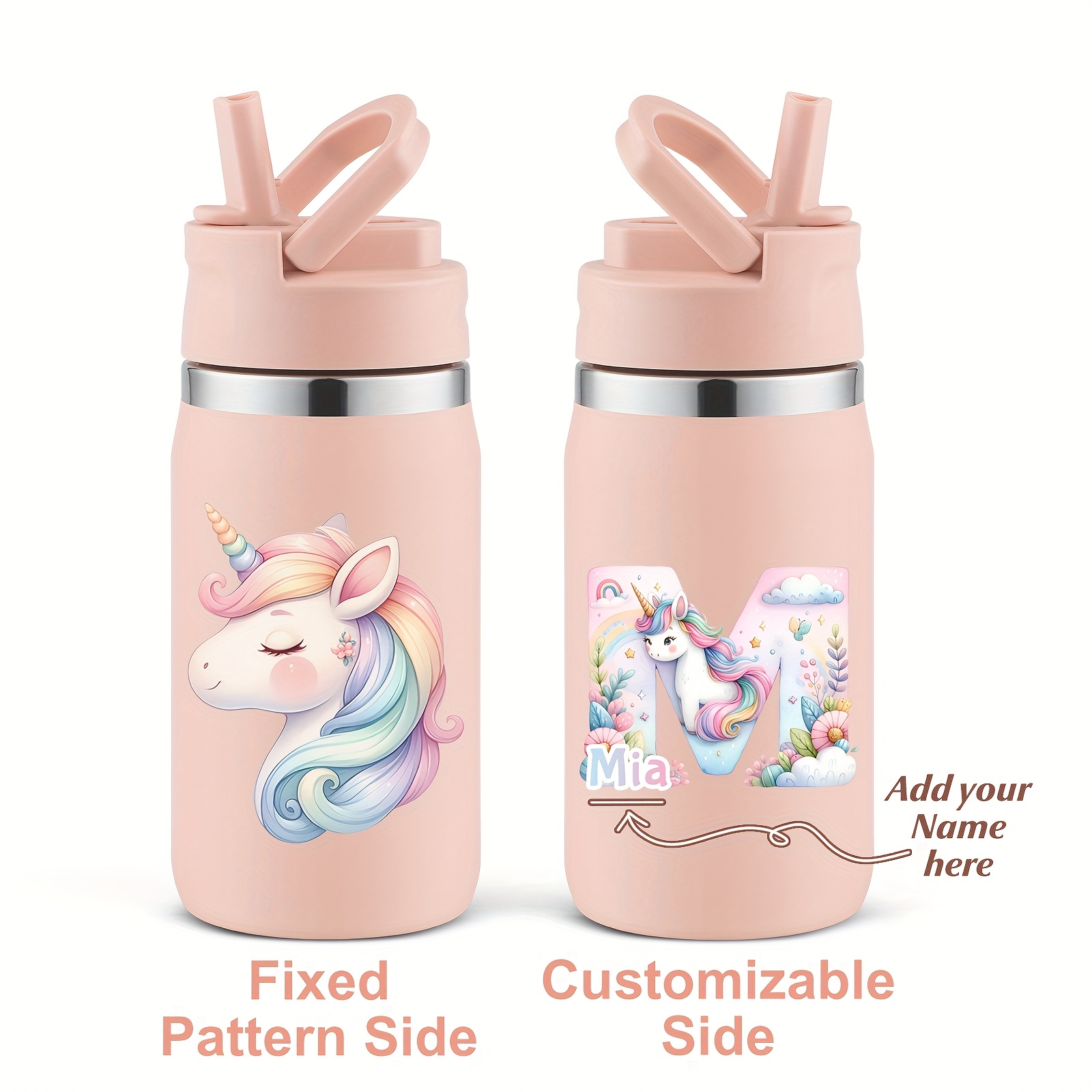 1-pack, Custom 12oz Double-Wall Stainless Steel Insulated Insulated Bottle Bottle with 3D Printed Unicorn Design for Back-to-School Season Gift - Image 24
