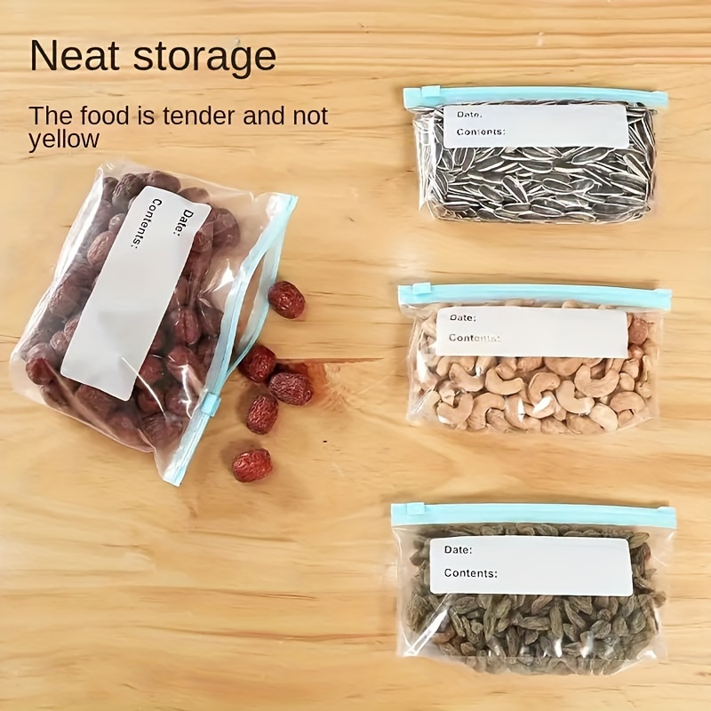45pcs Reusable Food Storage Bags with Slide Lock - Leakproof, Odor-Resistant Freezer Bags for Fruits, Vegetables & Grains - Perfect for Home Kitchen Organization