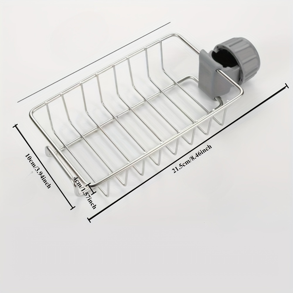 Stainless Steel Kitchen Sink Organizer Rack - Space-Saving Faucet Holder for Sponges, Soap, Towels, and Utensils with Easy Installation and Durable Construction - Image 7