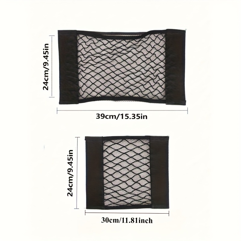 1pc Adhesive Wall-Mounted Storage Net Bag - No Drill Needed, Durable Polyester Mesh Organizer with Strong Adhesive Strips for Kitchen Cabinet Door, Car Trunk, Under Sink Organization - Holds Plastic Bags, Snacks, Tools