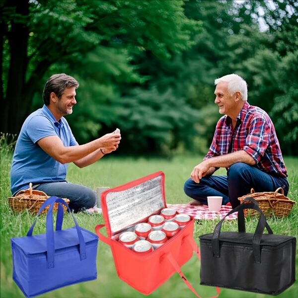 one item lunch thermal bag, picnic bag, bento bag, made of foldable and durable aluminum foil material, perfectly fits for keeping food and beverages fresh and chilled throughout the day, suitable for family outdoor activities.Non-food contact,back to school lunch bag