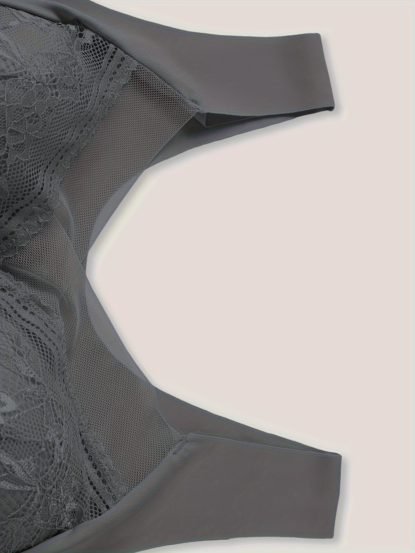 1pc Women's Seamless Mesh Lace Bra - Elegant Contrast Lace Design, Wireless Push-Up Tube Top with Non-Removable Padded Cups, Smooth Soft Back for Yoga, Sleep & Casual Wear, Supportive Undergarment | Seamless Design | Mesh Lace Detailing