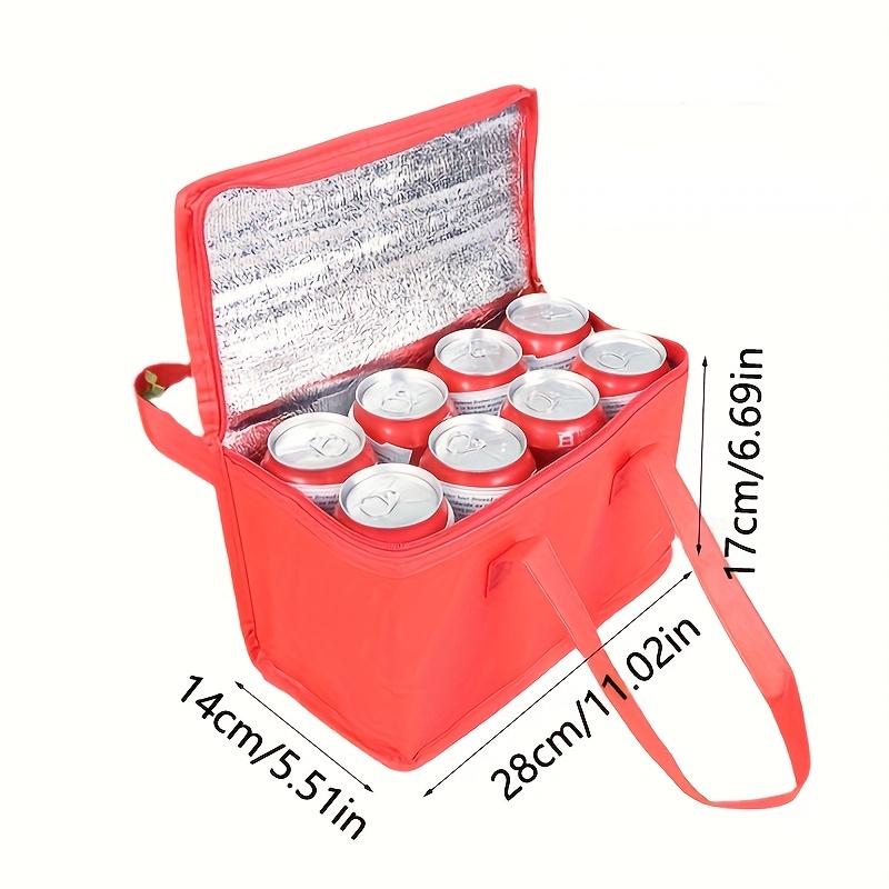 Beverage and Lunch Insulated Cooler Bag - Durable aluminium foil for outdoor camping, picnic storage and beverage chilling, keeps food fresh all day long, perfect for beer, cold drinks, winter excursions and back to school! Non-food contact lunch bag