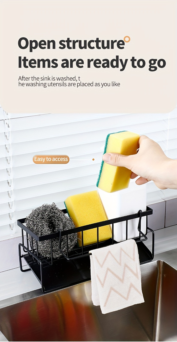 1pc Rag Holder, Sponge Drain Basket, Drain Rack For Sponge, Brush, Towel, Hand, Bathroom And Kitchen Supplies