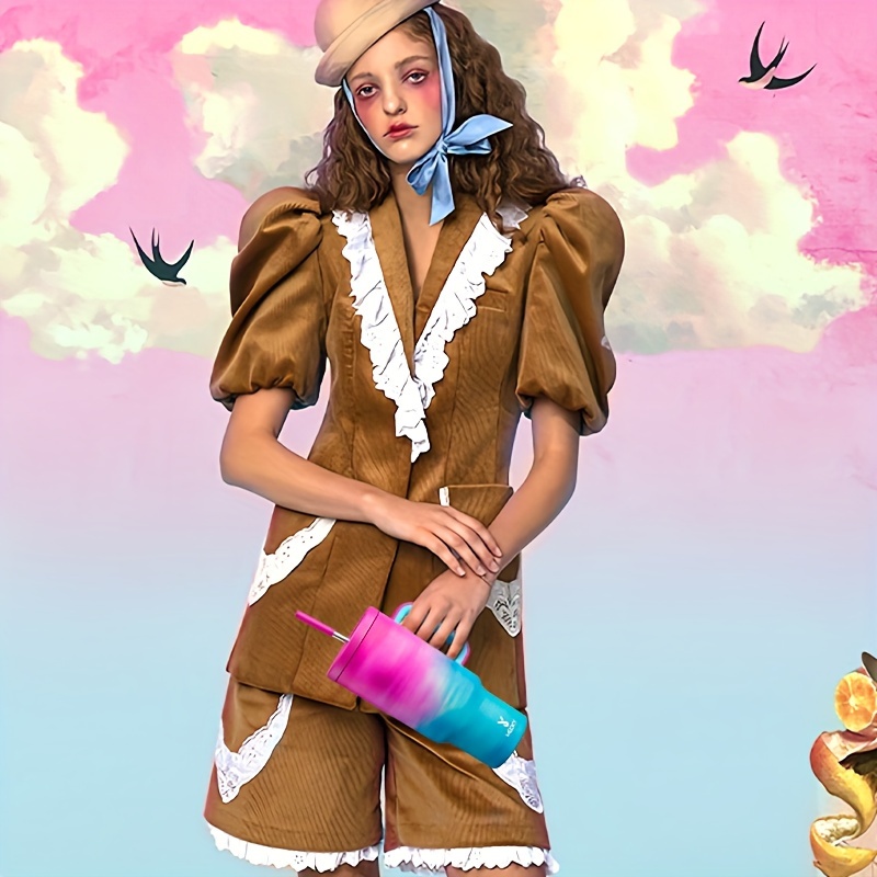 Meoky 1pc, Tumbler With Lid And Straw, 40oz Stainless Steel Insulated Water Bottle With Handle, Gift Drinking Cups, Keeps Cold For 24 Hours Or Hot For 10 Hours, Portable Suitable For Outdoor Camping, Hiking, Driving, And Car Travel